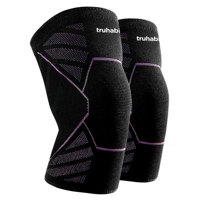 TruHabit Knee Caps for Women (Medium) Advanced Compression & Anti-Slip Knee Support for Women; Knee Support for Gym Squats, Pain Relief, Sports Workout; Knee Cap for Women with 4-Way Stretch (1 Pair)