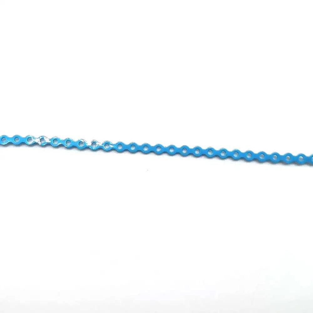 Dental Orthodontic Elastic Rubber Power Chain Braces Bands Short/Long/Close for Teeth Braces (long, Sky Blue)