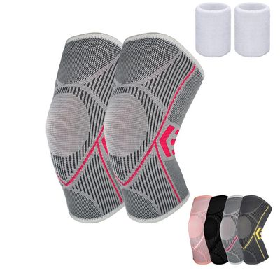 ADLIKES Knee Pads Brace Compression Sleeve for Running for Men & Women | Knee Pads for Meniscus Tear, Arthritis, Joint Pain Relief Gray XL