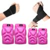 ADLIKES Knee and Elbow Pads Protective Gear Set (6pc) for Cycling Running Volleyball Crashproof Antislip for Women Men Adults Fuchsia XL view 1