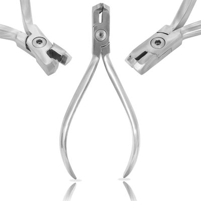 AAProTools Distal End Cut Plier, Hold & Cut Hard and Soft Wire Orthodontic Cutter Dental Instrument Tool, Braces Removal Tools Tooth Pulling Kit - (Silver Handle)