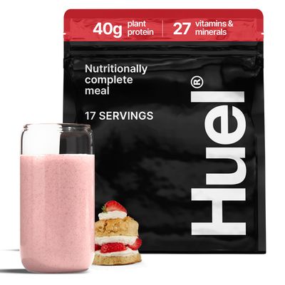 Huel Black Edition | Strawberry Shortcake 40g Vegan Protein Powder | Nutritionally Complete Meal Replacement | 27 Vitamins and Minerals, Gluten Free | 17 Servings
