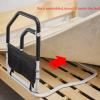 CTVR Bedside Extend Double armrests, Adjustable Safety Standing Assist Grab Bar, Carbon Steel Bed bar with Storage Pocket, Suitable for Disabled, Pregnant Women view 4