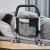 CTVR Foldable Bed Rail, Medical Bed Assist Bar with Storage Pocket, Fall Prevention Safety Hand Guard Grab Bar, Suitable for Pregnant Women, Babies view 1