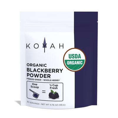 KOYAH - Organic BlackBerry Powder: 30 Servings (1 Scoop = 1/4 Cup Fresh): Freeze-Dried, Whole-Berry Powder, Raw