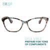 2SeeLife Large Cat Eye Reading Glasses For Women - Medium-Wide Faces, Durable Frame, Spring Hinges, Oversized Cateye Readers, Rose-Blue Tortoise, +2.25 view 2