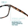 2SeeLife Large Cat Eye Reading Glasses For Women - Medium-Wide Faces, Durable Frame, Spring Hinges, Oversized Cateye Readers, Rose-Blue Tortoise, +2.25 view 4