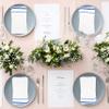 Gift Boutique 100 Blue Trim Lined Guest Napkins Disposable Paper Pack Elegant Dinner Hand Napkin for Bathroom Wedding Holiday Anniversary Birthday Party Bridal and Baby Shower Decorative Towels view 4