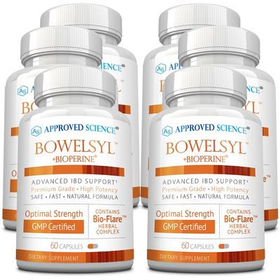 Approved Science Bowelsyl - 360 Capsules - Supports GI Tract, Soothes Colon, Restores Nutrients - High Absorption - All Natural, Non-GMO