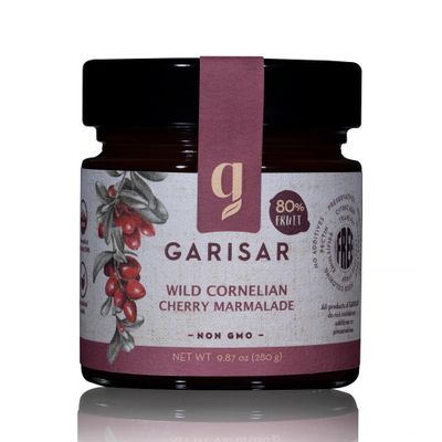 Garisar- Wild Cornelian Cherry Marmalade - 80% Fruit - 9.87 oz - Wild Cornelian Cherry - Marmalade Gift - 9.87 oz - Best Gift - Cornelian Cherry - Wild Fruit (Pack of 1)