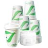 12 oz Compostable Paper Cups with White Dome Lids - Biodegradable Disposable White Paper Coffee Cups PLA Lined - Eco-friendly Hot and Cold Drinking Cups (150) view 1