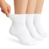 AWS/American Made Womens Diabetic Ankle Socks 3 Pairs  Soft Cotton, Non-Binding Top, Seamless Toe, Shoe Size 9-11 (White) view 1