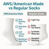 AWS/American Made Womens Diabetic Ankle Socks 3 Pairs  Soft Cotton, Non-Binding Top, Seamless Toe, Shoe Size 9-11 (White) view 4