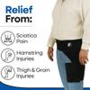 Plus Size Hip Brace Thigh Compression Sleeve | Sciatica Pain Relief Device Brace | Hamstring & Groin Compression Sleeve Wrap | Sciatic Nerve Relief | Hip Support Braces for Women & Men | LG / LEFT view 2