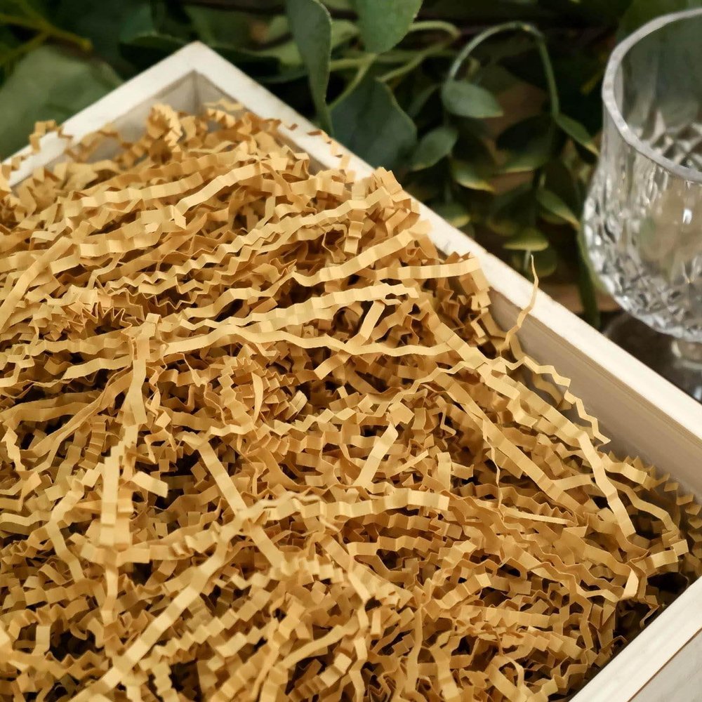 Efavormart 8oz | Natural Crinkle Cut Paper Shred Basket Filler, Gift Bag Kraft Paper Shreds Filler - 3mm