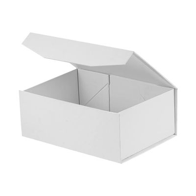 OBMMIRAO 5PCS White Gift Box 9.5x7x4 Inches, Sturdy Gift Box with Lid for Gift Packaging, Foldable Magnetic Closure Storage Boxes Rectangle Collapsible Box (White/5PCS)