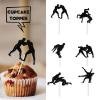 18pcs Glitter Dessert Cupcake Topper Wrestling Theme Decor Supplies Boy Man Wrestler Happy Birthday Party Decorations view 2