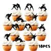 18pcs Glitter Dessert Cupcake Topper Wrestling Theme Decor Supplies Boy Man Wrestler Happy Birthday Party Decorations view 3