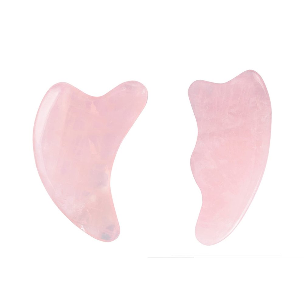 8 Piece Handmade Natural Rose Quartz Scraping Board Scraping Massage Tool Scraping Board GuaSha Facial Tool Set Facial Skin Care,Scraping 2pc