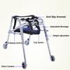Folding Walker for Kids with Wheels,Aluminum Alloy Height Adjustable Walker, Lightweight Posterior Rollator Walker,Anti-Backward Size Kids Walker for Disabled Injured Rehabilitation Training view 2