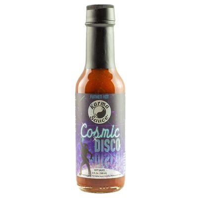Cosmic Disco by Karma Sauce, Medium-Heat Hot Sauce With Flavors of Ghost Pepper, Jalapenos & Garlic, Made With All Natural Ingredients, 5 fl oz Bottle (1-Pack)