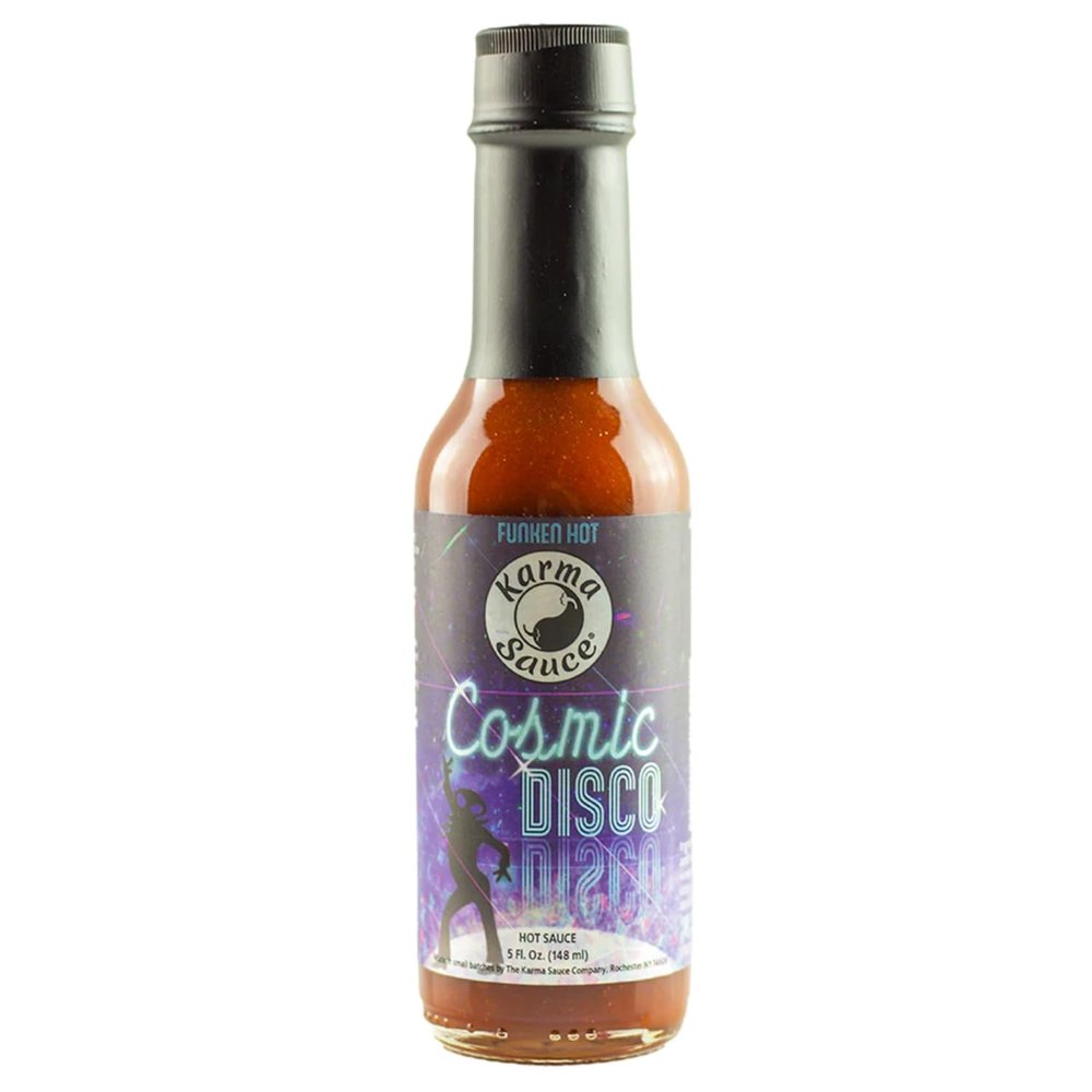 Cosmic Disco by Karma Sauce, Medium-Heat Hot Sauce With Flavors of Ghost Pepper, Jalapenos & Garlic, Made With All Natural Ingredients, 5 fl oz Bottle (1-Pack)