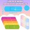 Yinder 120 Pcs Kids Bandages Bulk Colorful Flexible Bandages Neon Waterproof Breathable Strip Protect Cuts and Scrapes for Children Toddlers, 2.83'' x 0.75'' view 2