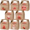 TaoBary 24 Pcs Christmas Goody Candy Boxes Cardboard with Handles 3D Christmas Favor Boxes with Vibrant Print for Party Gifts Candy Chocolate Treats and Cookies Favors (Polka Dots Style) view 1