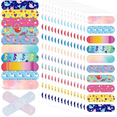 BBTO 300 Pcs 10 Styles Cartoon Bandages Adhesive Flexible Colorful Cute Bandages Waterproof Breathable Protect Scrapes and Cuts for Who Always Has a Boo-Boo(Cute Style)
