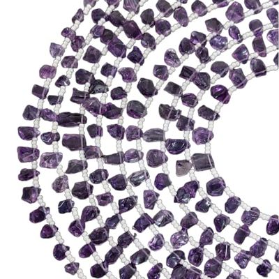20 Pieces Natural Amethyst Side Drilled Polished Rough/Amethyst Polished Raw/Purple Amethyst Crystal/Amethyst Raw/Semi Precious Raw/ 5-8 Mm By Krishiv Exports
