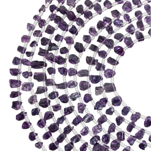 20 Pieces Natural Amethyst Side Drilled Polished Rough/Amethyst Polished Raw/Purple Amethyst Crystal/Amethyst Raw/Semi Precious Raw/ 5-8 Mm By Krishiv Exports
