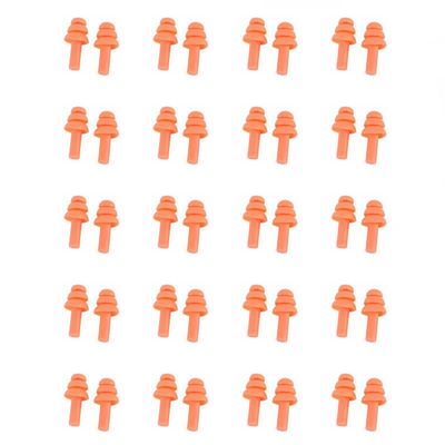 SEIWEI 20 Pairs Silicone Earplugs Ear Plugs Anti Noise Snore Noise Reduction for for Swimming Working Sleeping Waterproof Christmas Tree Shape (Orange)