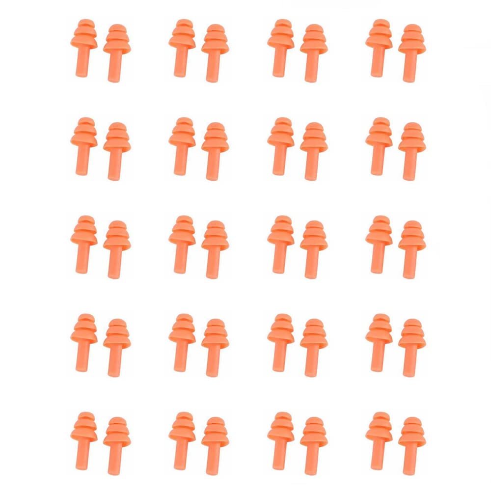 SEIWEI 20 Pairs Silicone Earplugs Ear Plugs Anti Noise Snore Noise Reduction for for Swimming Working Sleeping Waterproof Christmas Tree Shape (Orange)