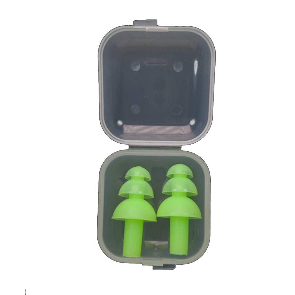 SEIWEI 1 Pair Silicone Earplugs Ear Plugs Anti Noise Snore Noise Reduction for for Swimming Working Sleeping Waterproof Christmas Tree Shape (Green)