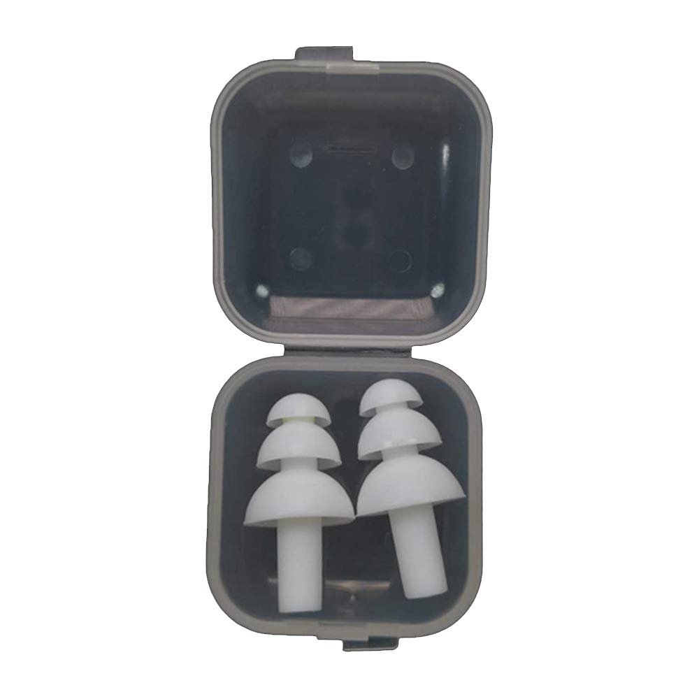SEIWEI 1 Pair Silicone Earplugs Ear Plugs Anti Noise Snore Noise Reduction for for Swimming Working Sleeping Waterproof Christmas Tree Shape (White)