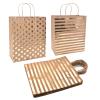 24Pcs 10x12x5" Gold Foil Large Kraft Brown Paper Gift Bags Bulk with Handles,Hotstamp Stripes and Dots,Party Favor/Shopping/Wedding/Retail/Merchandise/Graduation/Takeouts Craft Bags (Brown-2side Foil) view 1