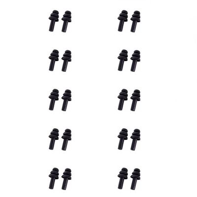 SEIWEI 10 Pairs Silicone Earplugs Ear Plugs Anti Noise Snore Noise Reduction for for Swimming Working Sleeping Waterproof Christmas Tree Shape (Black)