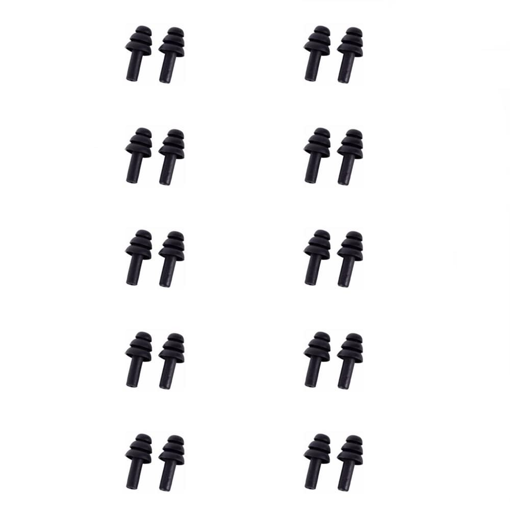 SEIWEI 10 Pairs Silicone Earplugs Ear Plugs Anti Noise Snore Noise Reduction for for Swimming Working Sleeping Waterproof Christmas Tree Shape (Black)