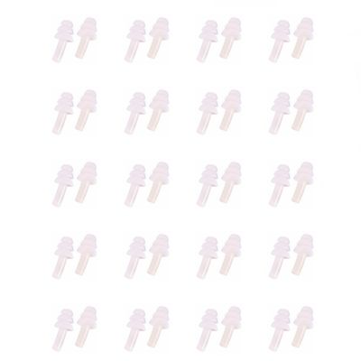 SEIWEI 20 Pairs Silicone Earplugs Ear Plugs Anti Noise Snore Noise Reduction for for Swimming Working Sleeping Waterproof Christmas Tree Shape (White)
