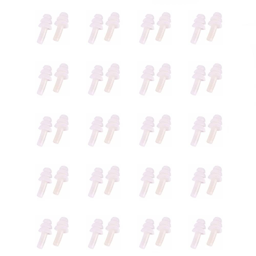 SEIWEI 20 Pairs Silicone Earplugs Ear Plugs Anti Noise Snore Noise Reduction for for Swimming Working Sleeping Waterproof Christmas Tree Shape (White)