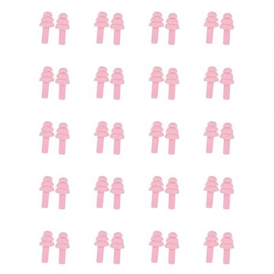 SEIWEI 20 Pairs Silicone Earplugs Ear Plugs Anti Noise Snore Noise Reduction for for Swimming Working Sleeping Waterproof Christmas Tree Shape (Pink)