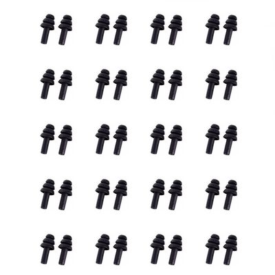 SEIWEI 20 Pairs Silicone Earplugs Ear Plugs Anti Noise Snore Noise Reduction for for Swimming Working Sleeping Waterproof Christmas Tree Shape (Black)