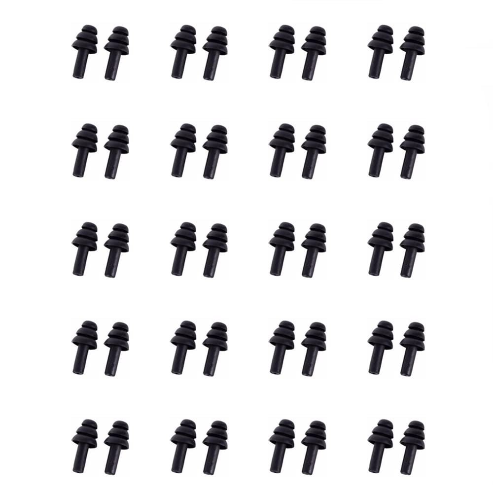 SEIWEI 20 Pairs Silicone Earplugs Ear Plugs Anti Noise Snore Noise Reduction for for Swimming Working Sleeping Waterproof Christmas Tree Shape (Black)