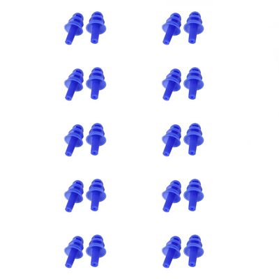 SEIWEI 10 Pairs Silicone Earplugs Ear Plugs Anti Noise Snore Noise Reduction for for Swimming Working Sleeping Waterproof Christmas Tree Shape (Blue)