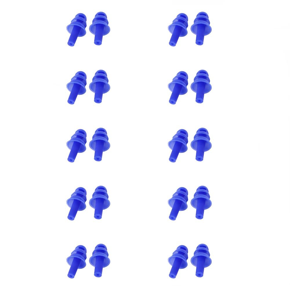 SEIWEI 10 Pairs Silicone Earplugs Ear Plugs Anti Noise Snore Noise Reduction for for Swimming Working Sleeping Waterproof Christmas Tree Shape (Blue)