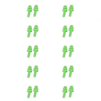 SEIWEI 10 Pairs Silicone Earplugs Ear Plugs Anti Noise Snore Noise Reduction for for Swimming Working Sleeping Waterproof Christmas Tree Shape (Green)