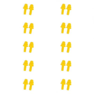 SEIWEI 10 Pairs Silicone Earplugs Ear Plugs Anti Noise Snore Noise Reduction for for Swimming Working Sleeping Waterproof Christmas Tree Shape (Yellow)