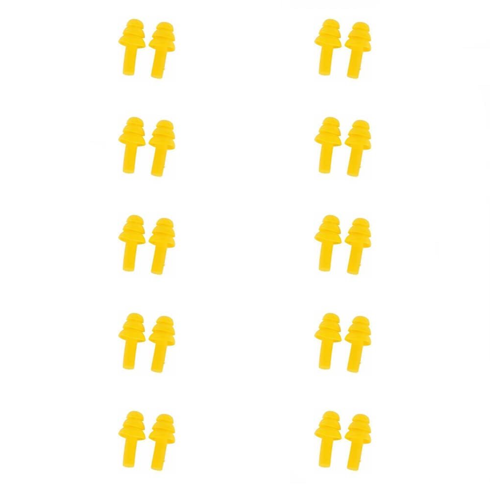 SEIWEI 10 Pairs Silicone Earplugs Ear Plugs Anti Noise Snore Noise Reduction for for Swimming Working Sleeping Waterproof Christmas Tree Shape (Yellow)