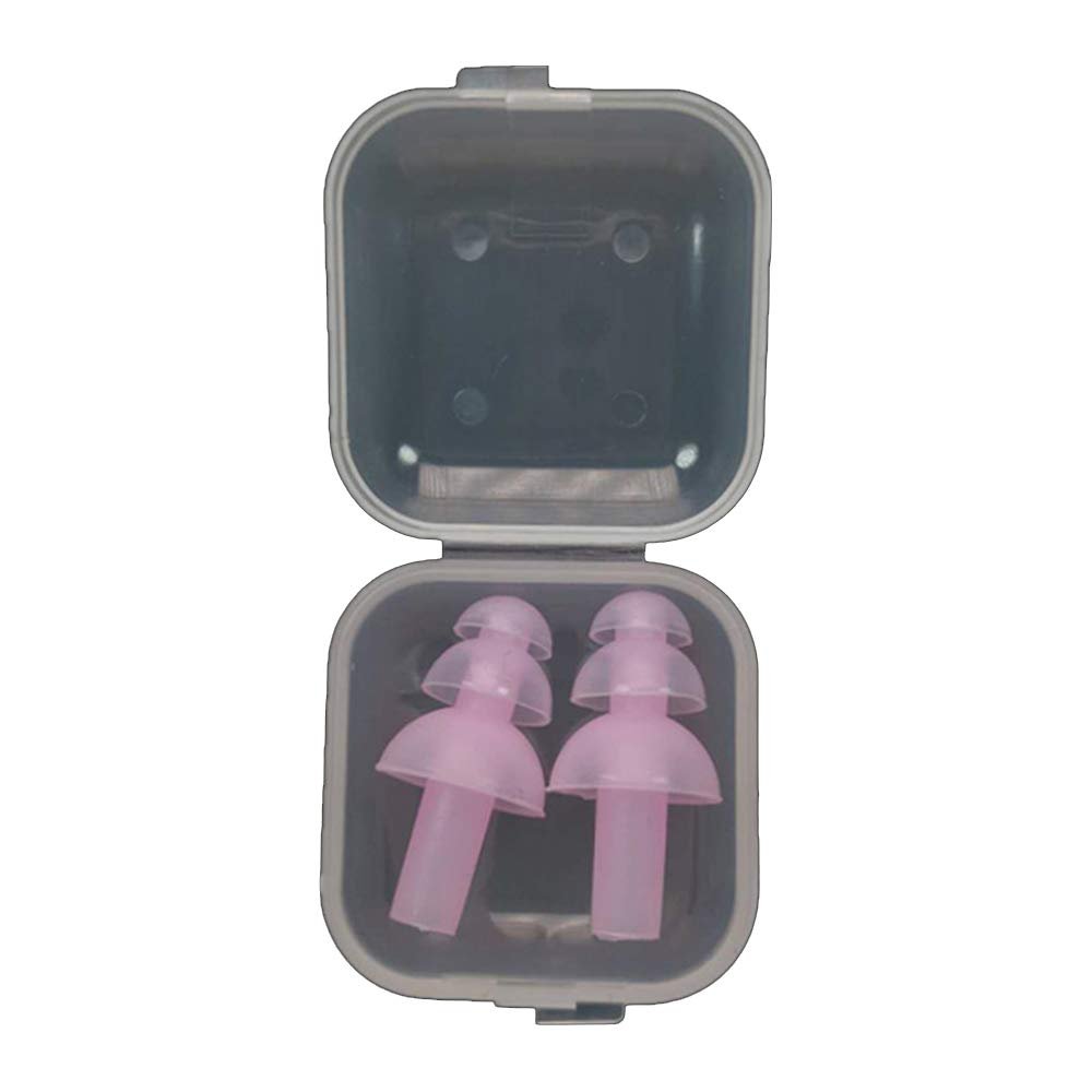 SEIWEI 1 Pair Silicone Earplugs Ear Plugs Anti Noise Snore Noise Reduction for for Swimming Working Sleeping Waterproof Christmas Tree Shape (Pink)