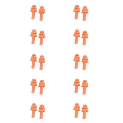 SEIWEI 10 Pairs Silicone Earplugs Ear Plugs Anti Noise Snore Noise Reduction for for Swimming Working Sleeping Waterproof Christmas Tree Shape (Orange)